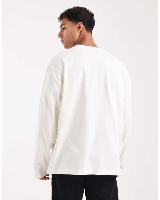Maglietta A Maniche Lunghe Oversize di ASOS in White da Uomo