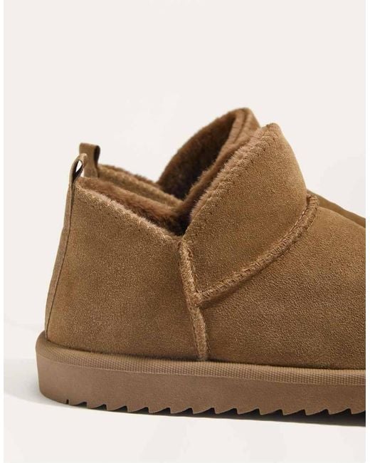 Oysho Brown Leather Ankle Boots