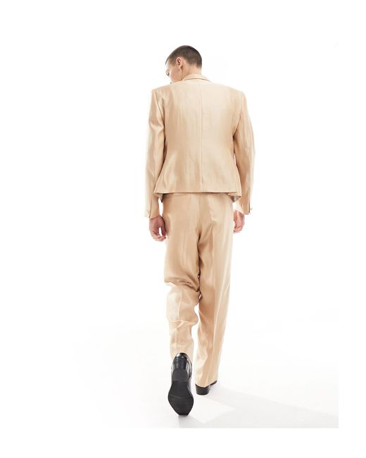 ASOS White Straight Safari Suit Trouser for men