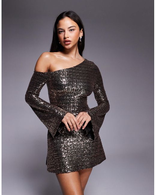 Robe courte ornée ASOS en coloris Gray