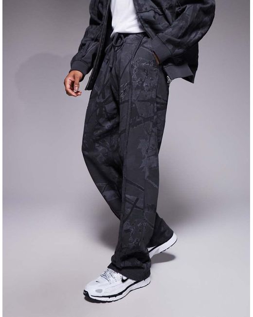 Liquor N Poker Blue Baggy Fit Camo Print Joggers for men