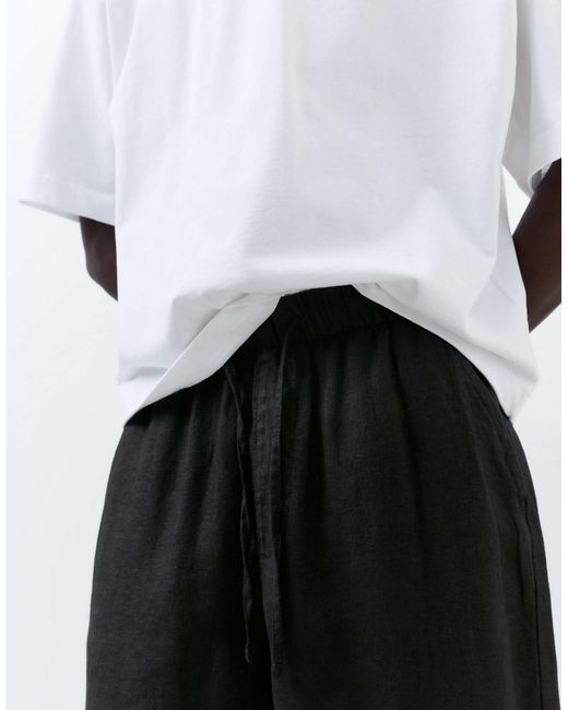 Pantalon en lin pur Pull&Bear pour homme en coloris Gray