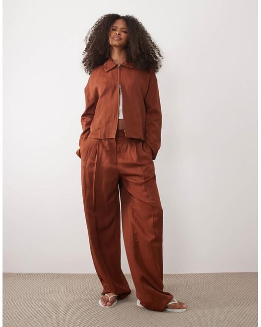 Mango Brown Vbbargen Linen Mix Jacket