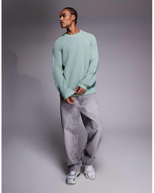 ASOS Blue Oversized Knitted Jumper for men