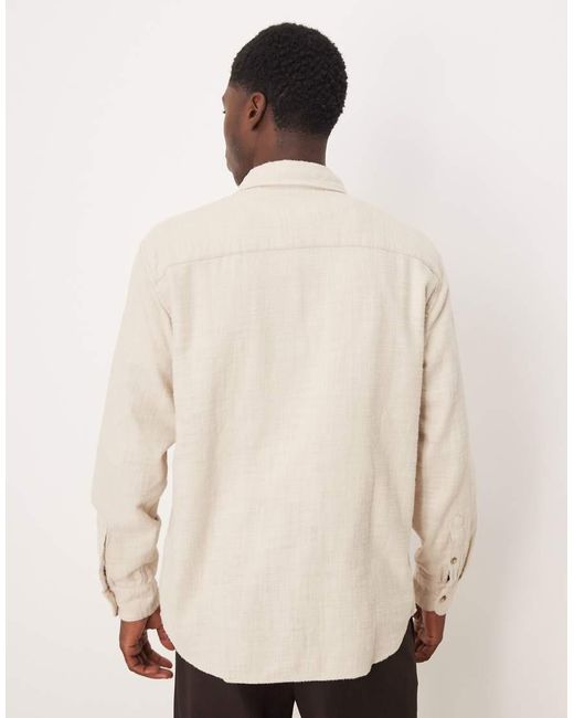 Camisa Corta De Manga Larga Con Bolsillo De Franela De -Blanco Abercrombie & Fitch de hombre de color Natural