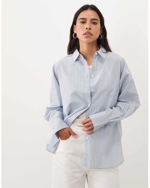 JJ Rebel Blue Poppy Oversized Long Sleeved Shirt