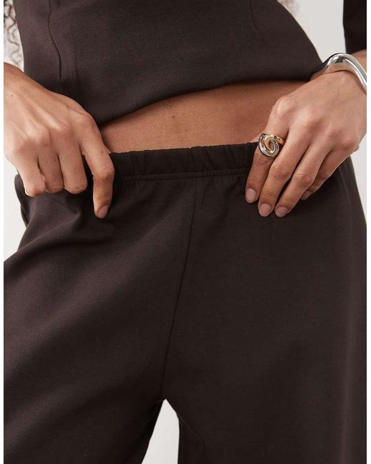 ASOS Brown Interlock Wide Leg Pants