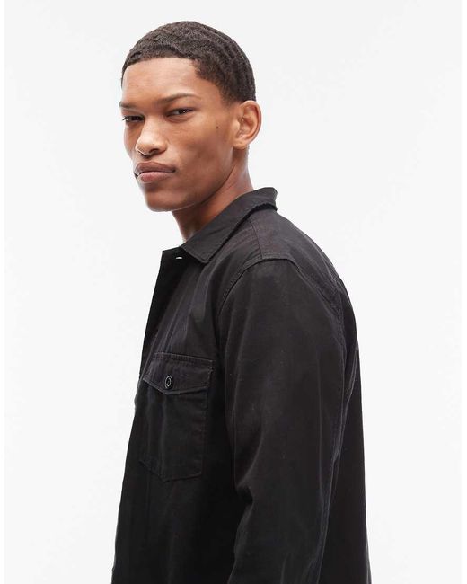 AllSaints Black Spotter Slim Fit Overshirt for men