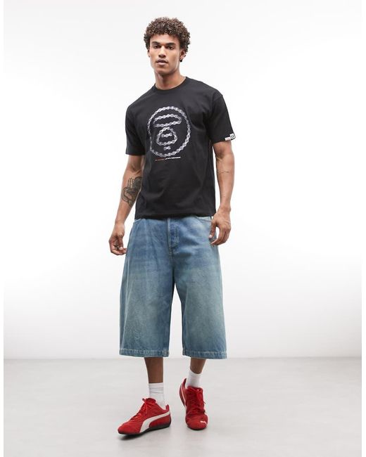 Aape By A Bathing Ape Blue Aape By A Bathing Ape T-shirt for men