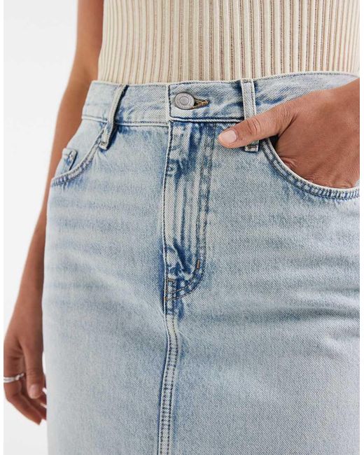 & Other Stories White Denim Midi Skirt