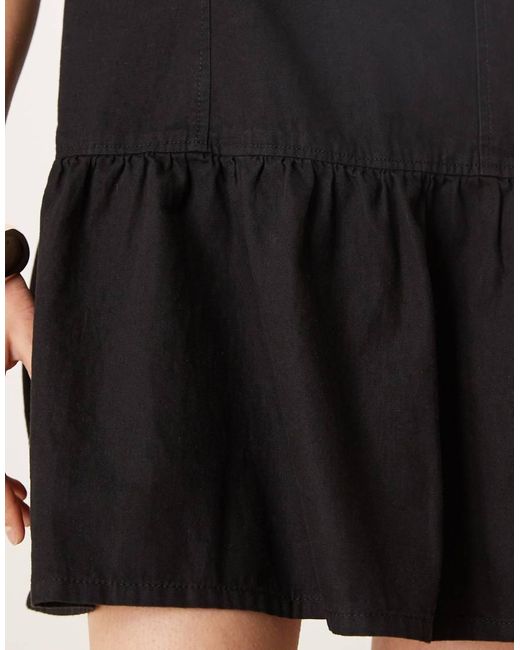 ASOS Denim Mini Jurk Met Verlaagde Taille in het Black