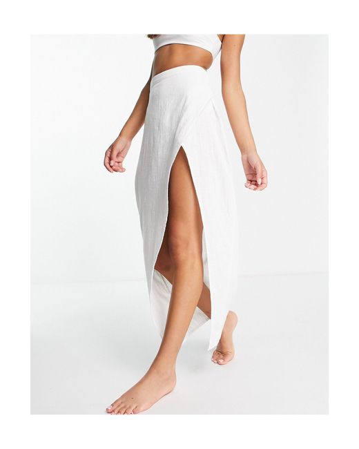 white skirt with split