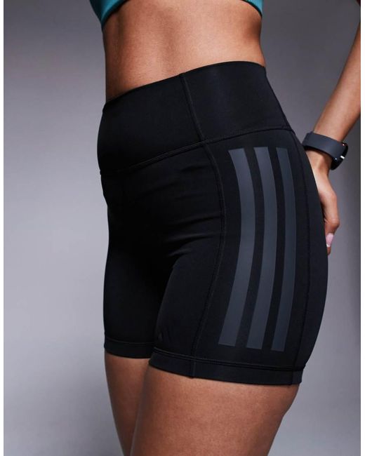 Adidas Originals Black Adidas Training Optime 3" Tonal 3 Stripe Shorts