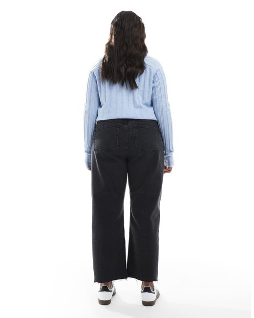 ASOS Blue Asos Design Curve Ankle Grazer Comfort Stretch Straight Leg Jeans