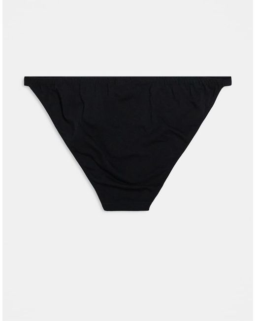 ASOS Black 3 Pack Cotton Tanga Brief