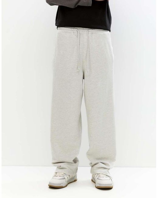Pull&Bear White Fleece Tracksuit Bottoms for men