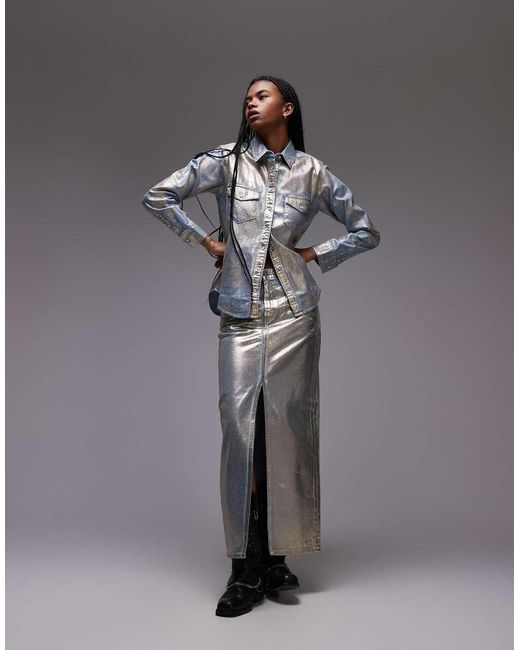 Camisa Vaquera Metalizado De Estilo Wéstern Iconic De (Parte De Un Conjunto) Levi's de color Gray