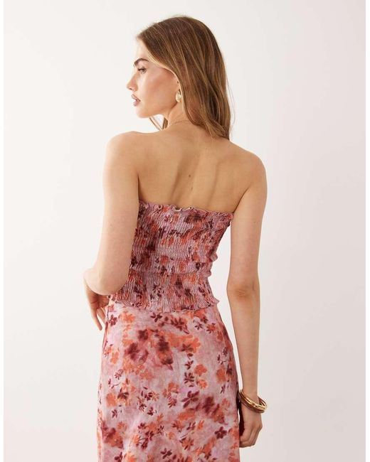 Mango Teen Shirred Off Shoulder Top Co-ord