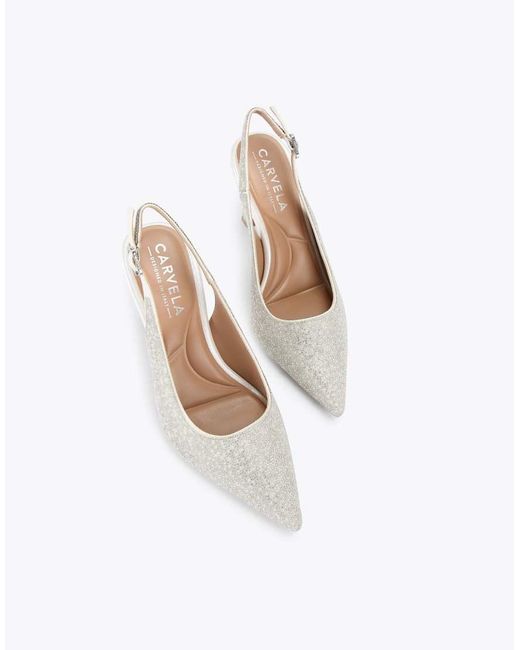 Carvela Kurt Geiger White Corletta Sling Court Heeled Shoes