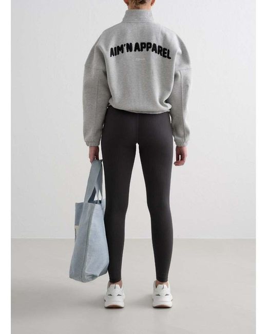 Aim'n Gray Melange Campus Sweat Zip Jacket