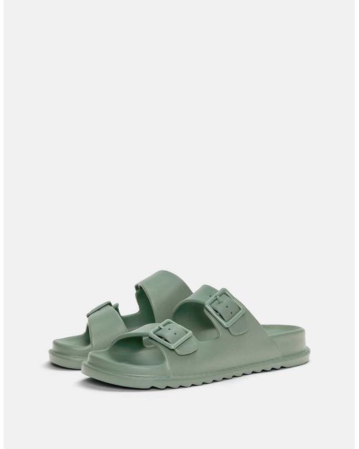 Sandali Gommati Verdi Con Fibbia di Pull&Bear in Green da Uomo