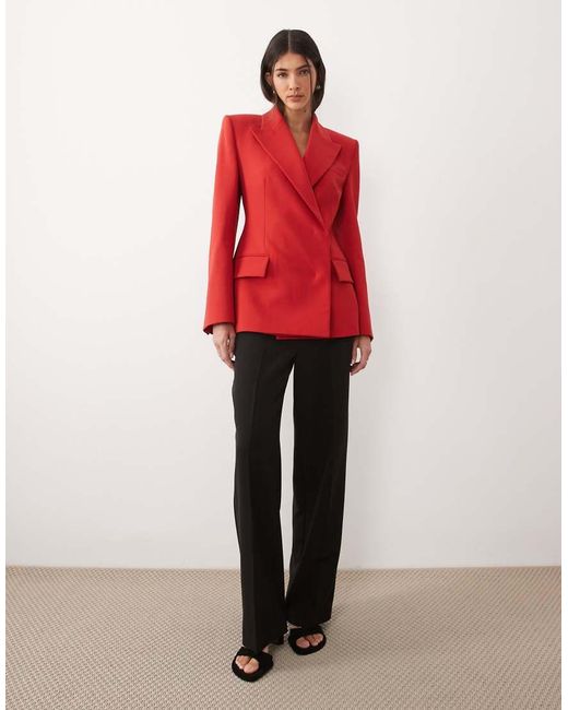 Mango Red Premium Statement Shoulder Blazer