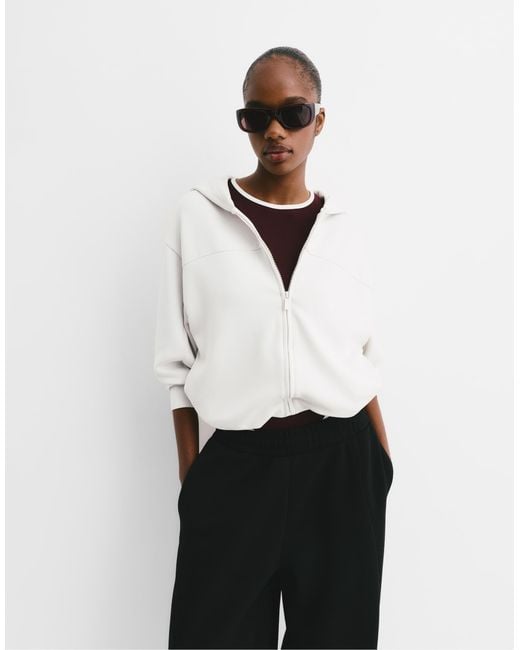Pull&Bear White – balloon – kapuzenpullover