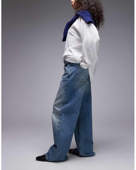 AllSaints Blue Aki Crossover Waist Jeans