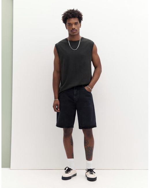 Pull&Bear Black Vest Top for men