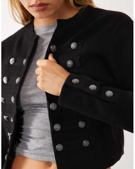 Mango Black Military Jacket