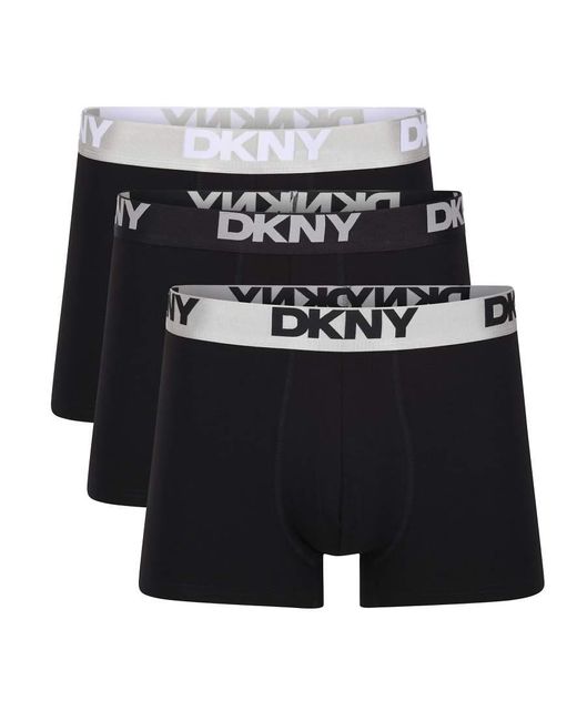 DKNY Black 3 Pack Ozark Modal Trunks for men