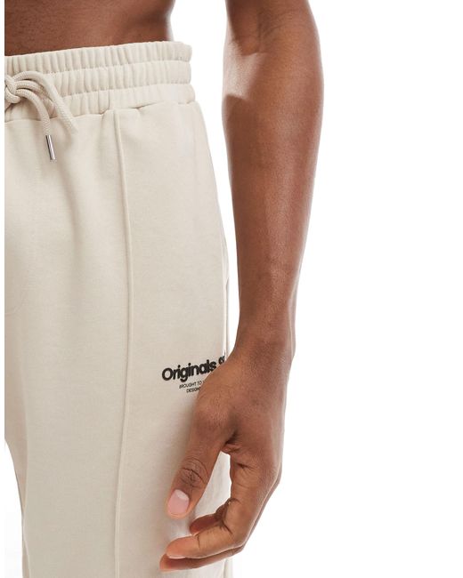 Jack & Jones – locker geschnittene sweat-shorts in Natural für Herren