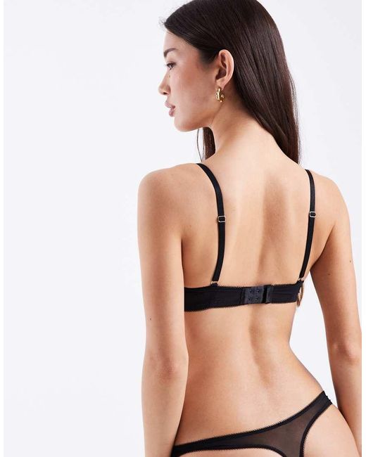 DORINA Black Perfect Lace Non Padded Underwired Plunge Bra