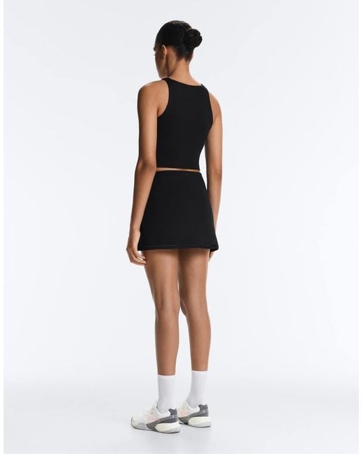 Oysho Black Comfortlux Crossover Hemstitch Skirt