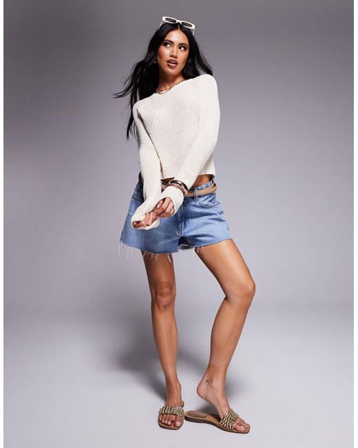 ASOS Gray Knitted Open Back Jumper