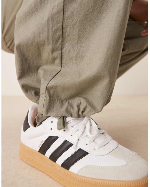 Pantalones Caquis De Estilo Paracaídas De Mezcla De Lino De -Marrón ASOS de hombre de color Natural