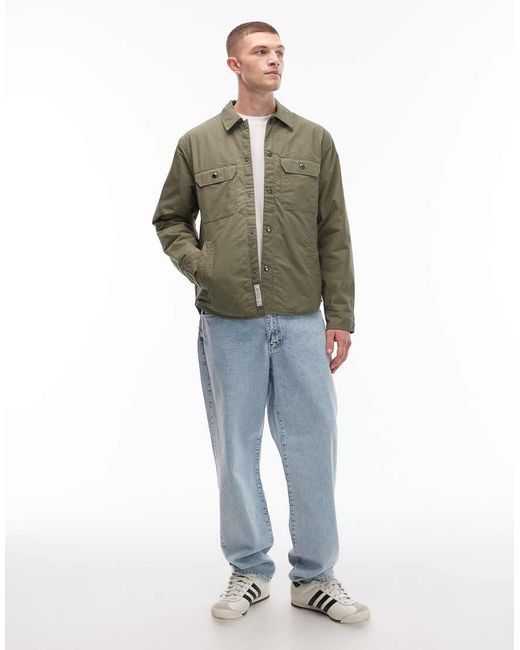 Camicia Giacca Imbottita Kaki di Tommy Hilfiger in Green da Uomo