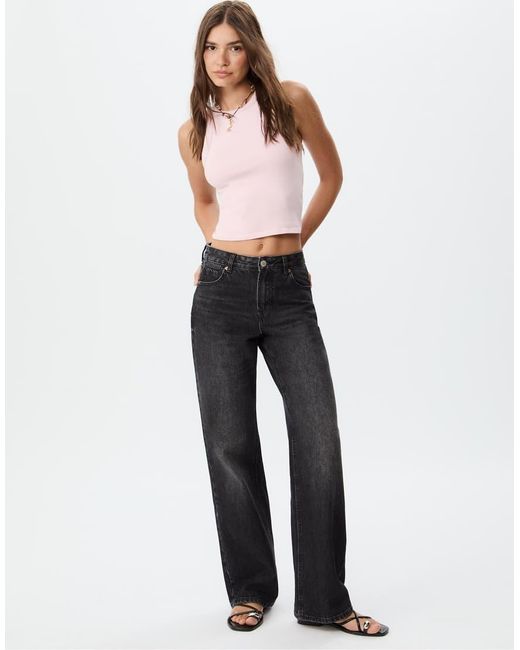 Stradivarius White D92 Wide Leg Jeans