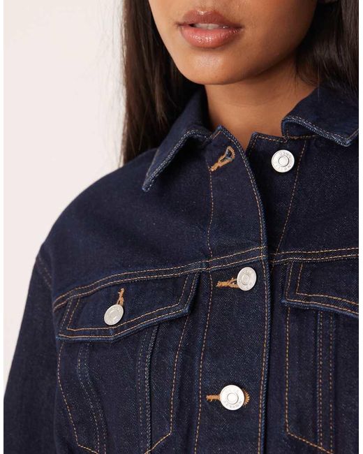 Giacca Di Jeans Corta Slavata di ASOS in Blue