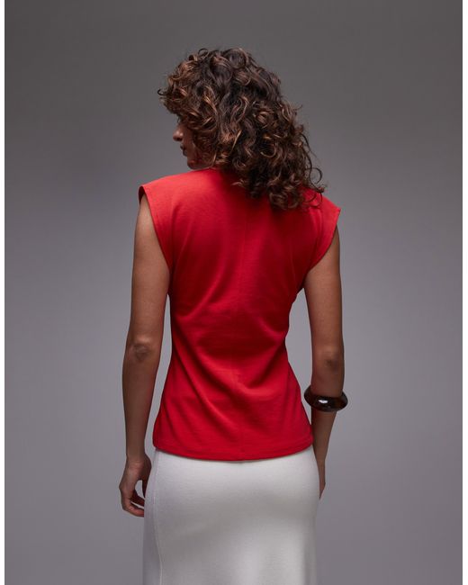 TOPSHOP Red – ärmelloses, strukturiertes oberteil