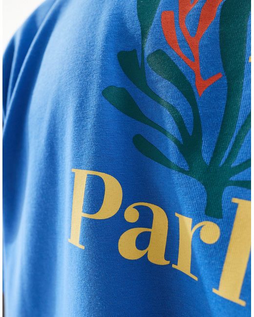 Parlez Blue Revive Front Print Short Sleeve T-shirt for men