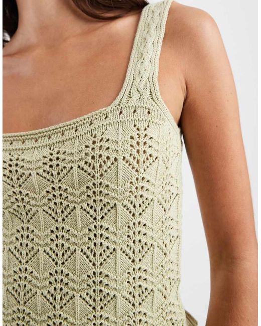 New Look Green Knitted Square Neck Singlet