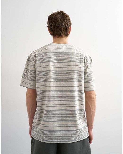 Topman White Relaxed Fit Stripe T-shirt for men