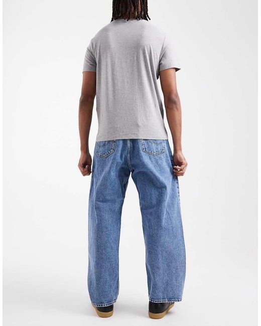 Jack & Jones Blue baggy Fit Jeans With Seam Detail for men