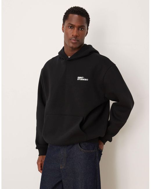 Sweat à capuche décontracté avec imprimé logo ASOS pour homme en coloris Black