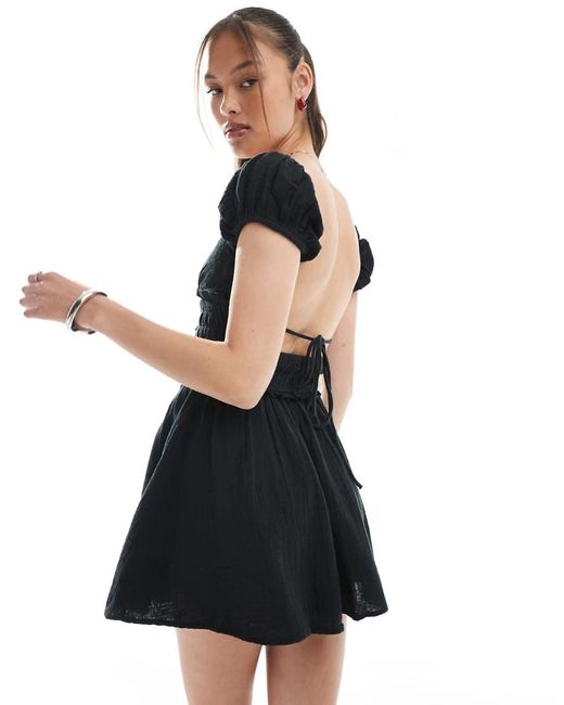 Cotton On Black Charlie Open Back Mini Sundress