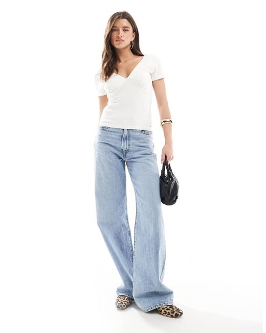 Superdry Blue Cap Sleeve Corset Top