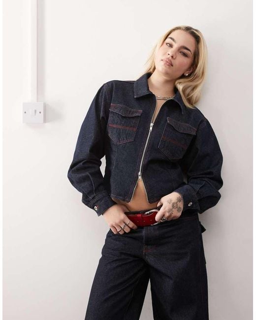 Collusion Blue Fitted Denim Jacket