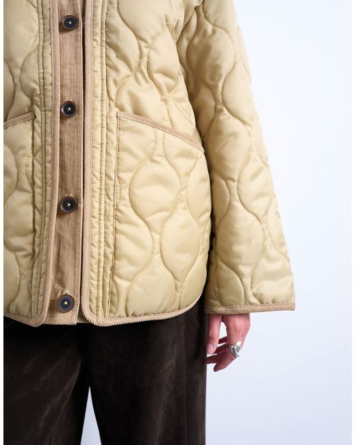 TOPSHOP Natural Double Layer Fronted Liner Jacket