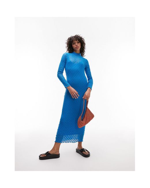 Topshop long shop sleeve midi dress